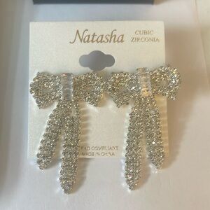 Natasha Cubic Zirconia Bow Earrings